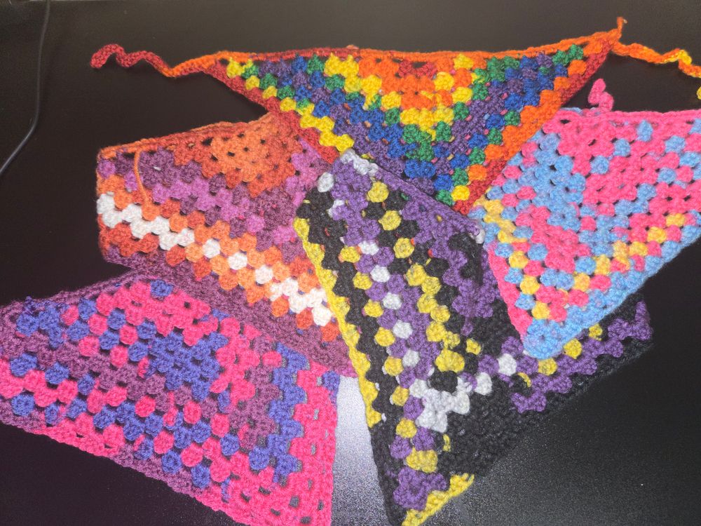 Crochet Granny Square Bandana